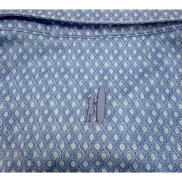NWT johnnie-O PUDDLES Top Shelf Geometric Print Golf Polo Shirt Blue SMALL $110 - Picture 9 of 9